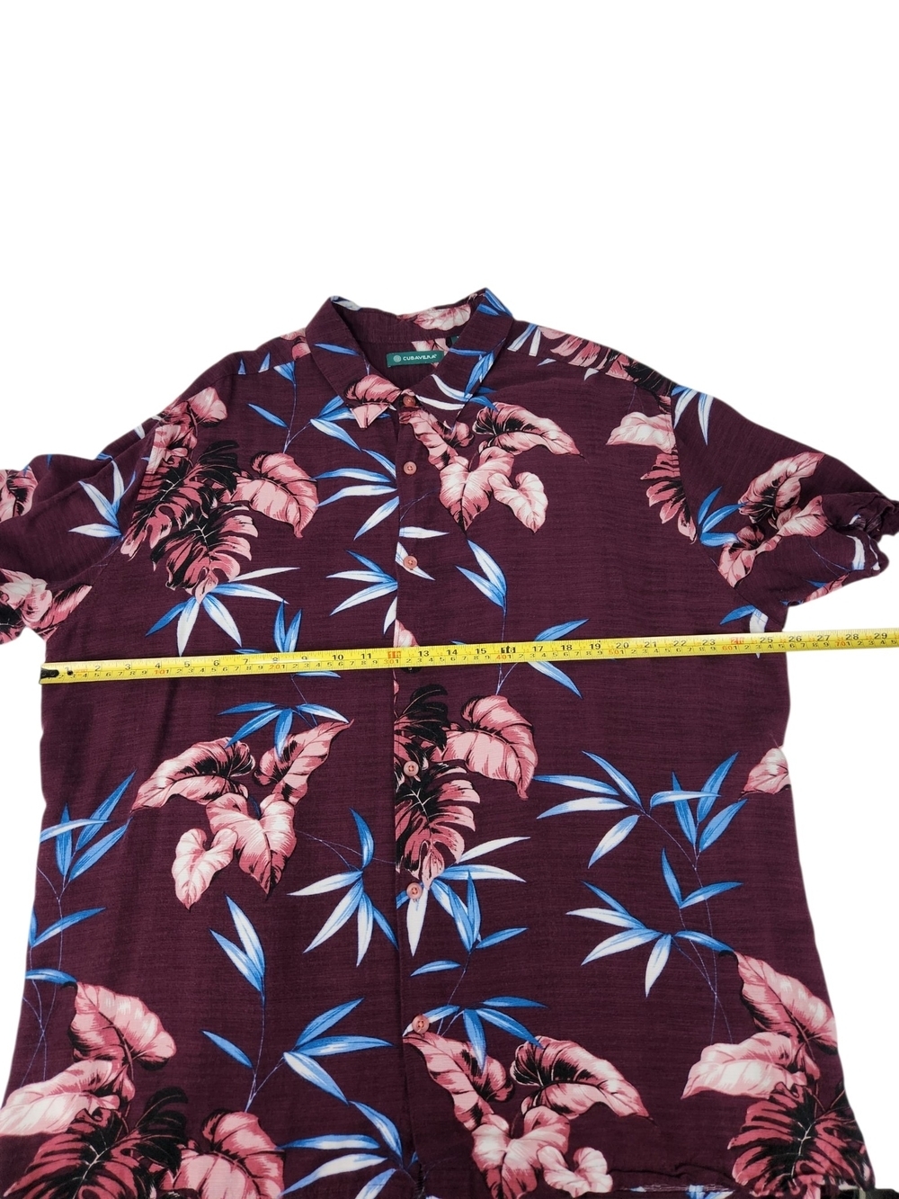 Cubavera Tropical Floral Camp Shirt XXL Purple Pink Blue Flowy Viscose Hawaiian - Picture 9 of 11